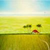 'Cane cutter's cottage', oil on canvas, 100cm x 100cm, sold.'