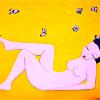 'Sunshine and butterflies', oil on canvas, 90cm x 70cm, sold.
