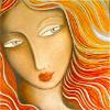 'The girl with far away eyes', pastel on paper, 80cm x 80cm framed, sold., sold.