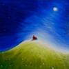 'Luna love', oil on canvas, 40cm x 40cm, sold.